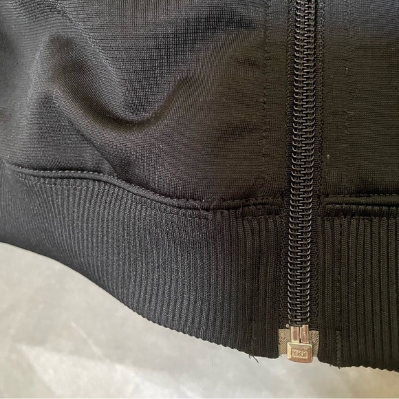 Adidas Women’s Track Jacket Medium Black 3 Stripe Full Zip Athletic Warm Up Socc - Picture 5 of 9